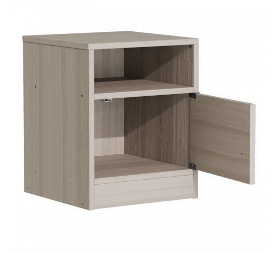 Κομοδίνο Foly με ένα ντουλάπι γκρι oak 40x40x50εκ Υλικό: 15mm PARTICLE BOARD 049-000070