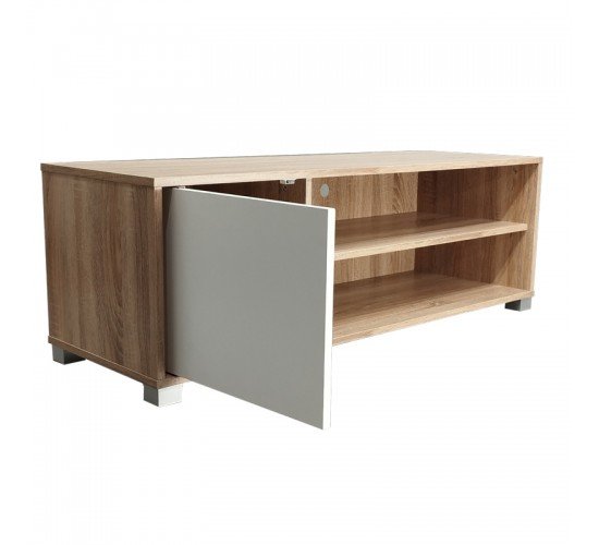 Έπιπλο τηλεόρασης Ellon μελαμίνης sonoma-λευκό 120x40x41εκ. Υλικό: 15mm PARTICLE BOARD 049-000080 Έπιπλο τηλεόρασης Ellon μελαμίνης sonoma-λευκό 120x40x41εκ. Υλικό: 15mm PARTICLE BOARD 049-000080
