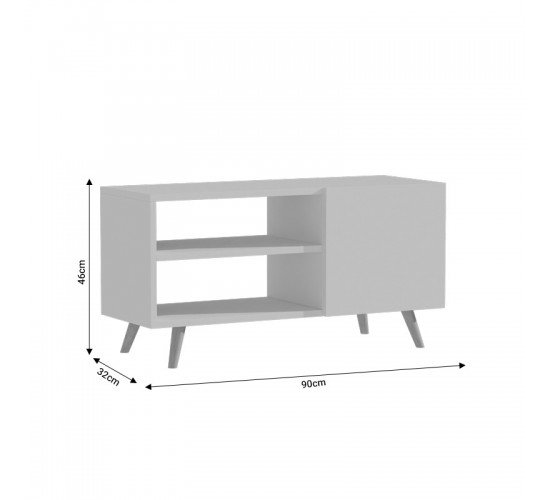 Έπιπλο τηλεόρασης Ellon μελαμίνης sonoma-λευκό 120x40x41εκ. Υλικό: 15mm PARTICLE BOARD 049-000080