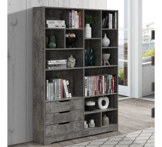 Βιβλιοθήκη Lucinda γκρι oak 120x29.8x180.5εκ Υλικό: CHIPBOARD 049-000092 Βιβλιοθήκη Lucinda γκρι oak 120x29.8x180.5εκ Υλικό: CHIPBOARD 049-000092