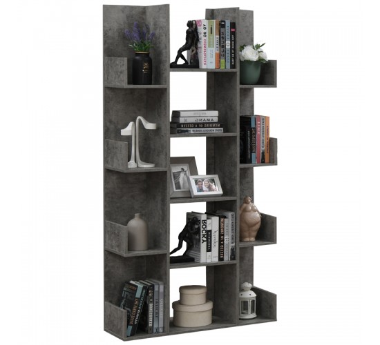 Βιβλιοθήκη Charles μελαμίνης γκρι oak 90x31x182.5εκ Υλικό: E1 PARTICLEBOARD 049-000093 Βιβλιοθήκη Charles μελαμίνης γκρι oak 90x31x182.5εκ Υλικό: E1 PARTICLEBOARD 049-000093