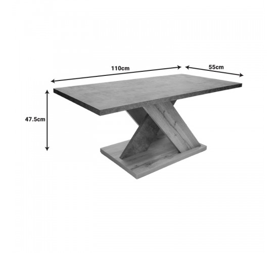 Τραπέζι σαλονιού Solange σε γκρι-sonoma απόχρωση 110x55x47.5εκ Υλικό: PARTICLE BOARD WITH LPL 049-000102 Τραπέζι σαλονιού Solange σε γκρι-sonoma απόχρωση 110x55x47.5εκ Υλικό: PARTICLE BOARD WITH LPL 049-000102