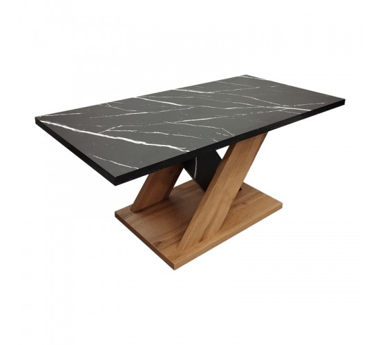 Τραπέζι σαλονιού Solange σε sonoma με μαύρη όψη μαρμάρου 110x55x47.5εκ Υλικό: CHIPBOARD 049-000104