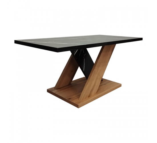 Τραπέζι σαλονιού Solange σε sonoma με μαύρη όψη μαρμάρου 110x55x47.5εκ Υλικό: CHIPBOARD 049-000104