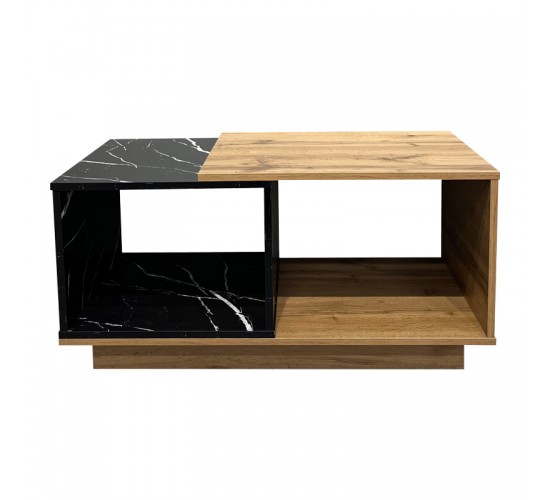 Τραπέζι σαλονιού Fetix σε μαύρο μαρμάρου-sonoma απόχρωση 90x45x45εκ Υλικό: CHIPBOARD 049-000110