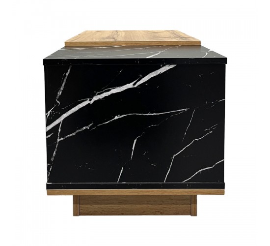 Τραπέζι σαλονιού Fetix σε μαύρο μαρμάρου-sonoma απόχρωση 90x45x45εκ Υλικό: CHIPBOARD 049-000110