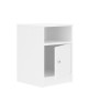 Κομοδίνο Foly με ένα ντουλάπι σε λευκή απόχρωση 40x40x50εκ Υλικό: Particleboard with lpl 049-000111