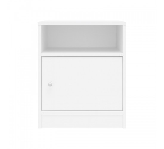 Κομοδίνο Foly με ένα ντουλάπι σε λευκή απόχρωση 40x40x50εκ Υλικό: Particleboard with lpl 049-000111