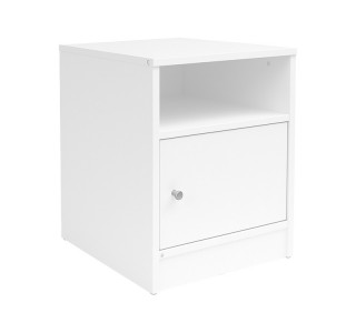 Κομοδίνο Foly με ένα ντουλάπι σε λευκή απόχρωση 40x40x50εκ Υλικό: Particleboard with lpl 049-000111