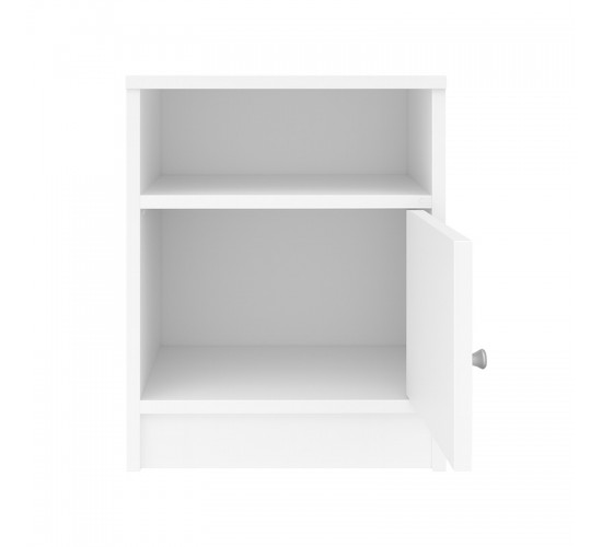 Κομοδίνο Foly με ένα ντουλάπι σε λευκή απόχρωση 40x40x50εκ Υλικό: Particleboard with lpl 049-000111