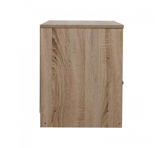 Κομοδίνο Foly με ένα ντουλάπι σε sonoma-ανθρακί απόχρωση 40x40x50εκ Υλικό: Particleboard with lpl 049-000112