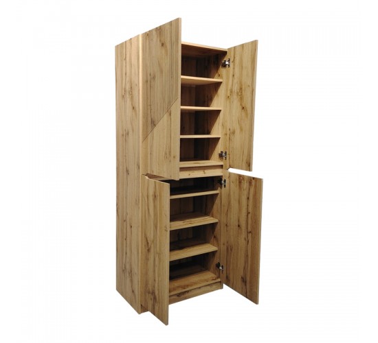 Παπουτσοθήκη-ντουλάπι Kebell σε oak απόχρωση 71x41.5x180.4εκ Υλικό: Particleboard with lpl 049-000113