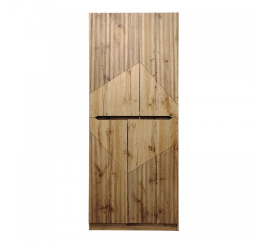 Παπουτσοθήκη-ντουλάπι Kebell σε oak απόχρωση 71x41.5x180.4εκ Υλικό: Particleboard with lpl 049-000113