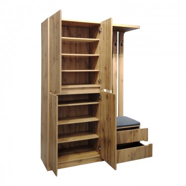 Έπιπλο εισόδου Zomie σε oak απόχρωση 131x41.5x180.4εκ Υλικό: Particleboard with lpl 049-000114