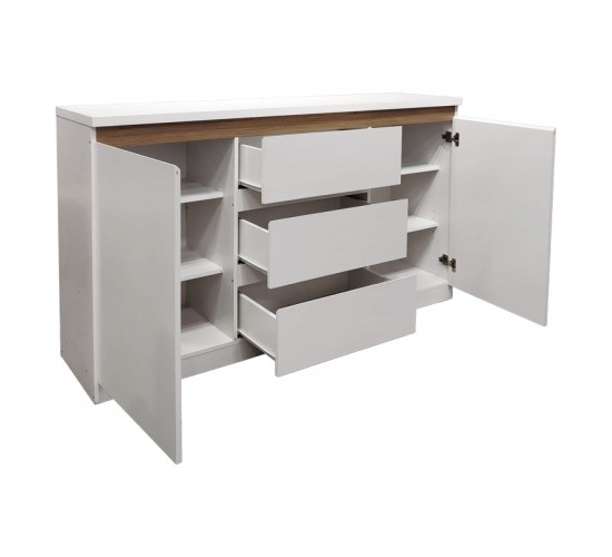 Μπουφές Chiemo σε φυσική απόχρωση 160x40x93.6εκ Υλικό: Particleboard with lpl 049-000115