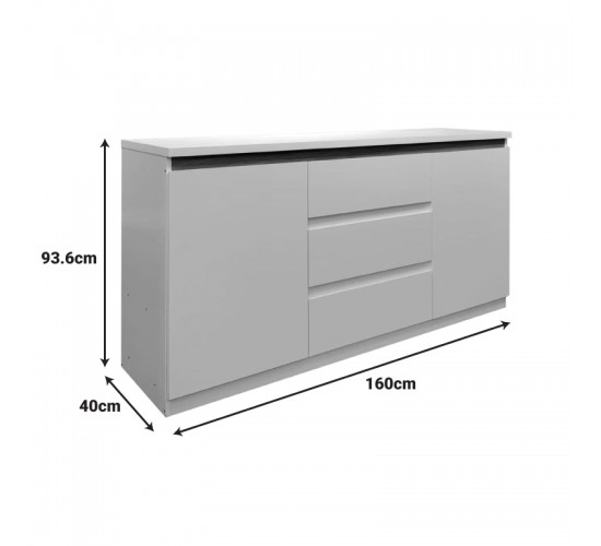 Μπουφές Chiemo σε φυσική απόχρωση 160x40x93.6εκ Υλικό: Particleboard with lpl 049-000115