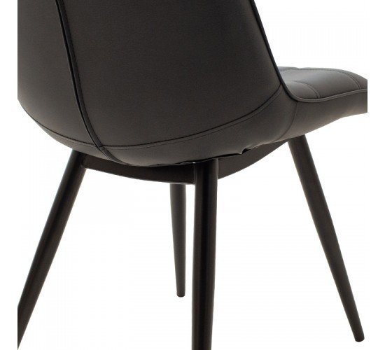 Καρέκλα Nely PU μαύρο-μαύρο πόδι Υλικό: METAL. PU 058-000017
