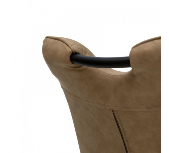 Καρέκλα Nely PU μπεζ antique-μαύρο πόδι Υλικό: METAL. PU 058-000048
