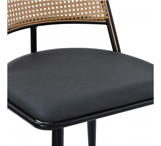 Καρέκλα Giulia φυσικό pe rattan-ανθρακί pu-μαύρο μέταλλο 49x52x80εκ Υλικό: METAL- PU - PE RATTAN 058-000065 Καρέκλα Giulia φυσικό pe rattan-ανθρακί pu-μαύρο μέταλλο 49x52x80εκ Υλικό: METAL- PU - PE RATTAN 058-000065