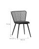 Καρέκλα Daniele φυσικό pe rattan-ανθρακί pu-μαύρο μέταλλο 46.5x57.5x77.5εκ Υλικό: METAL- PU - PE RATTAN 058-000066