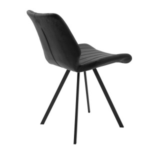 Καρέκλα Sabia βελούδο μαύρο-πόδι μαύρο μέταλλο 46x55x80εκ Υλικό: METAL - VELVET 058-000075