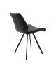 Καρέκλα Sabia βελούδο μαύρο-πόδι μαύρο μέταλλο 46x55x80εκ Υλικό: METAL - VELVET 058-000075