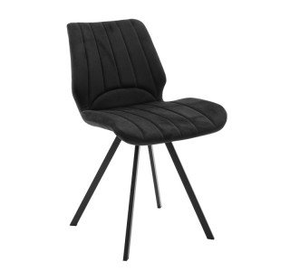 Καρέκλα Sabia βελούδο μαύρο-πόδι μαύρο μέταλλο 46x55x80εκ Υλικό: METAL - VELVET 058-000075
