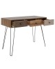 Κονσόλα Boho καρυδί με μεταλλικά πόδια 100x50,5x74,5εκ Υλικό: MDF & CLIPBOARD 12mm & 15mm WITH PAPER WOOD 066-000004