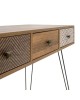 Κονσόλα Boho καρυδί με μεταλλικά πόδια 100x50,5x74,5εκ Υλικό: MDF & CLIPBOARD 12mm & 15mm WITH PAPER WOOD 066-000004