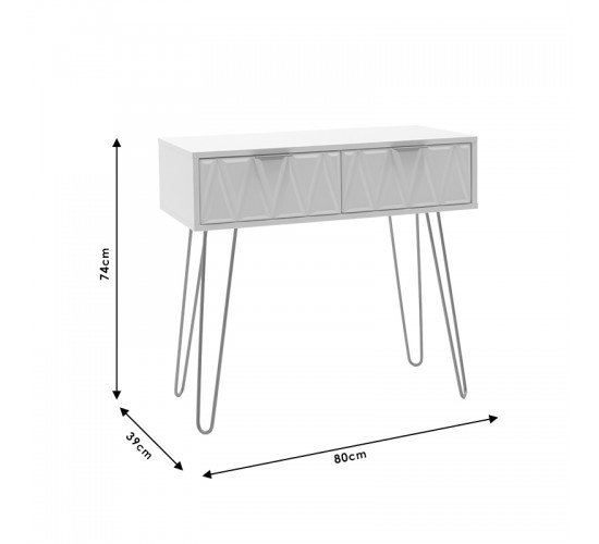 Κονσόλα Isla χρώμα λευκό painting-χρυσό 80x39x74εκ Υλικό: 15MM MDF & WHITE PAINTING - METAL 066-000008