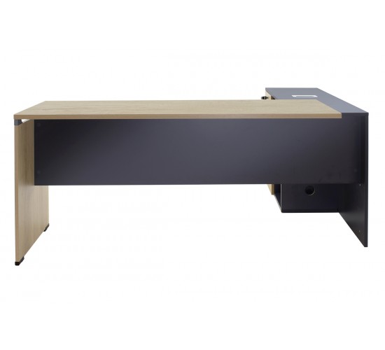 Γραφείο εργασίας επαγγελματικό Lotus pakoworld αναστρέψιμο σε φυσικό-ανθρακί 180x160x75εκ