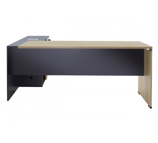 Γραφείο εργασίας επαγγελματικό Lotus pakoworld αναστρέψιμο σε φυσικό-ανθρακί 180x160x75εκ