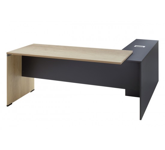 Γραφείο εργασίας επαγγελματικό Lotus pakoworld αναστρέψιμο σε φυσικό-ανθρακί 180x160x75εκ