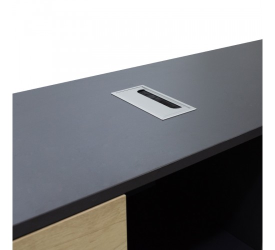 Γραφείο εργασίας επαγγελματικό Lotus pakoworld αναστρέψιμο σε φυσικό-ανθρακί 180x160x75εκ