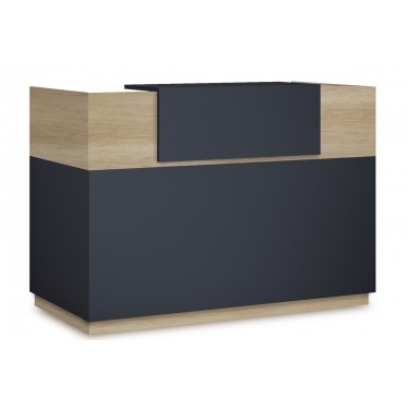 Γραφείο reception Lotus σε χρώμα φυσικό - ανθρακί 180x70x110εκ Υλικό: CLIPBOARD WITH MELAMINE 25mm & 20mm 069-000016