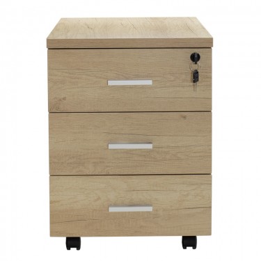 Συρταριέρα τροχήλατη Lotus 3ων συρταριών φυσικό-ανθρακί χρώμα 40x47x55εκ Υλικό: MELAMINE 25mm & 20mm 069-000018