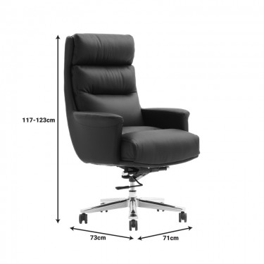 Καρέκλα γραφείου διευθυντή Nagal PU σε μαύρη απόχρωση 71x73x117-123εκ Υλικό: PU - METAL 069-000080
