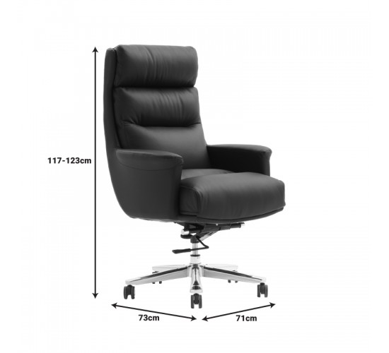 Καρέκλα γραφείου διευθυντή Nagal PU σε μαύρη απόχρωση 71x73x117-123εκ Υλικό: PU - METAL 069-000080