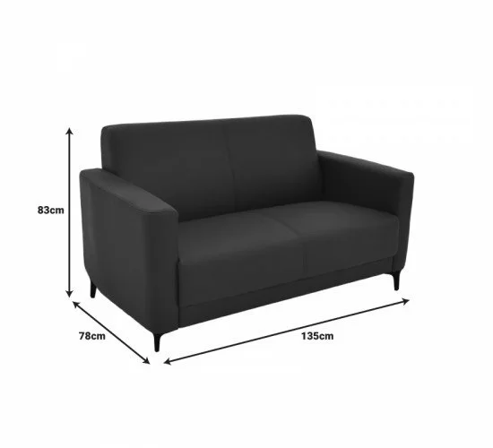 Καναπές διθέσιος Sidica I PU σε μαύρη απόχρωση 135x78x83εκ Υλικό: PU - METAL -WOOD 069-000085 Καναπές διθέσιος Sidica I PU σε μαύρη απόχρωση 135x78x83εκ Υλικό: PU - METAL -WOOD 069-000085