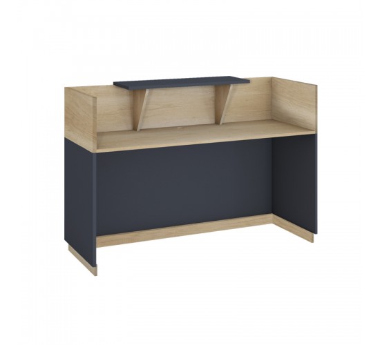 Γραφείο reception Lotus σε χρώμα φυσικό - ανθρακί 140x70x110εκ Υλικό: CLIPBOARD WITH MELAMINE 25mm & 20mm 069-000097