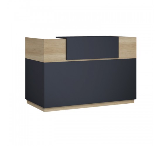 Γραφείο reception Lotus σε χρώμα φυσικό - ανθρακί 140x70x110εκ Υλικό: CLIPBOARD WITH MELAMINE 25mm & 20mm 069-000097