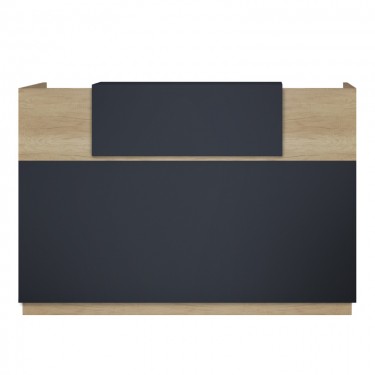 Γραφείο reception Lotus σε χρώμα φυσικό - ανθρακί 200x70x110εκ Υλικό: CLIPBOARD WITH MELAMINE 25mm & 20mm 069-000098