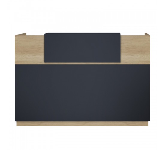 Γραφείο reception Lotus σε χρώμα φυσικό - ανθρακί 200x70x110εκ Υλικό: CLIPBOARD WITH MELAMINE 25mm & 20mm 069-000098