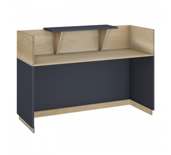 Γραφείο reception Lotus σε χρώμα φυσικό - ανθρακί 200x70x110εκ Υλικό: CLIPBOARD WITH MELAMINE 25mm & 20mm 069-000098