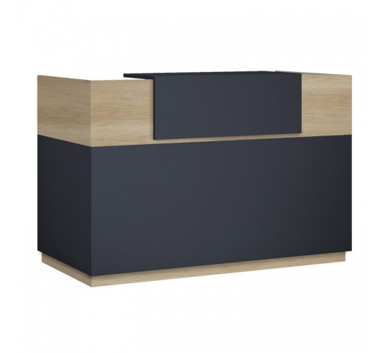 Γραφείο reception Lotus σε χρώμα φυσικό - ανθρακί 200x70x110εκ Υλικό: CLIPBOARD WITH MELAMINE 25mm & 20mm 069-000098