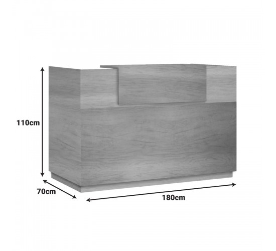 Γραφείο reception Lotus σε χρώμα φυσικό 180x70x110εκ Υλικό: CLIPBOARD WITH MELAMINE 25mm & 16mm 069-000100