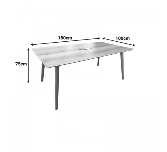 Τραπέζι συνεδριάσεων επαγγελματικό Denith ανθρακί-φυσικό 180x100x75εκ Υλικό: CLIPBOARD 25mm - 16mm WITH MELAMINE 069-000109