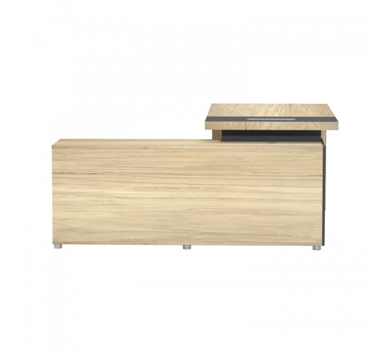 Γραφείο επαγγελματικό Lotus με δεξιά γωνία σε φυσική-ανθρακί απόχρωση  160x160x75εκ Υλικό: Table top and side leg 50mm MFC - Rest are 15mm MFC; 069-000111