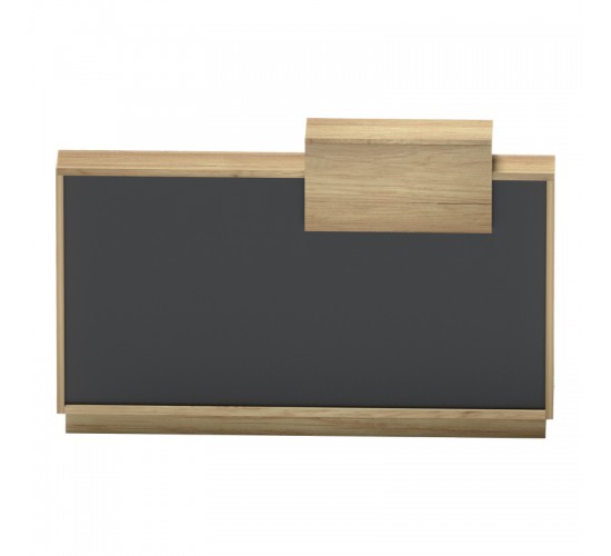 Γραφείο reception Lotus σε φυσική-ανθρακί απόχρωση 160x60x105εκ Υλικό: Top panel 25mm MFC - rest 15mm MFC - With locker 069-000114