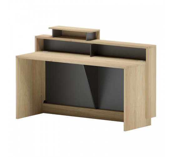 Γραφείο reception Lotus σε φυσική-ανθρακί απόχρωση 160x60x105εκ Υλικό: Top panel 25mm MFC - rest 15mm MFC - With locker 069-000114